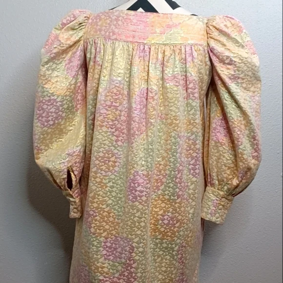 Mr. Larkin Pastel Ethereal Fairy Coquette Metallic Ode Sz S Midi Dress - Picture 7 of 15